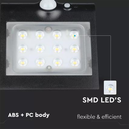LED-Solarwandleuchte mit Sensor LED/1.5W/3,7V IP65 1200 mAh
