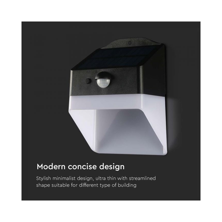LED-Solarwandleuchte mit Sensor LED/2W/3,7V 4000K IP65