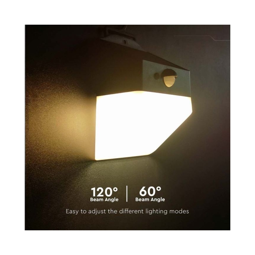 LED-Solarwandleuchte mit Sensor LED/2W/3,7V 4000K IP65