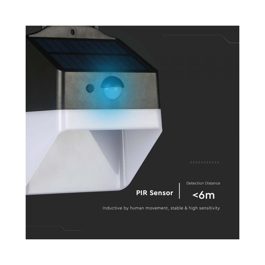 LED-Solarwandleuchte mit Sensor LED/2W/3,7V 4000K IP65