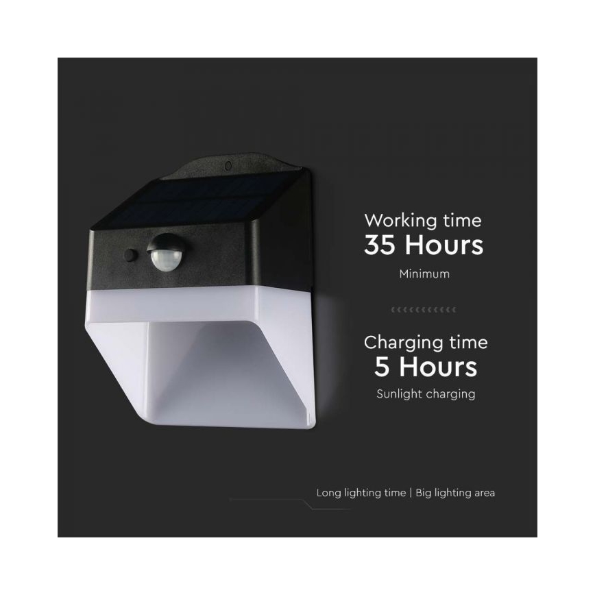 LED-Solarwandleuchte mit Sensor LED/2W/3,7V 4000K IP65