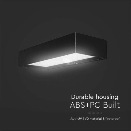 LED-Solarwandleuchte mit Sensor LED/6W/3,7V IP65 4000K 3000 mAh schwarz