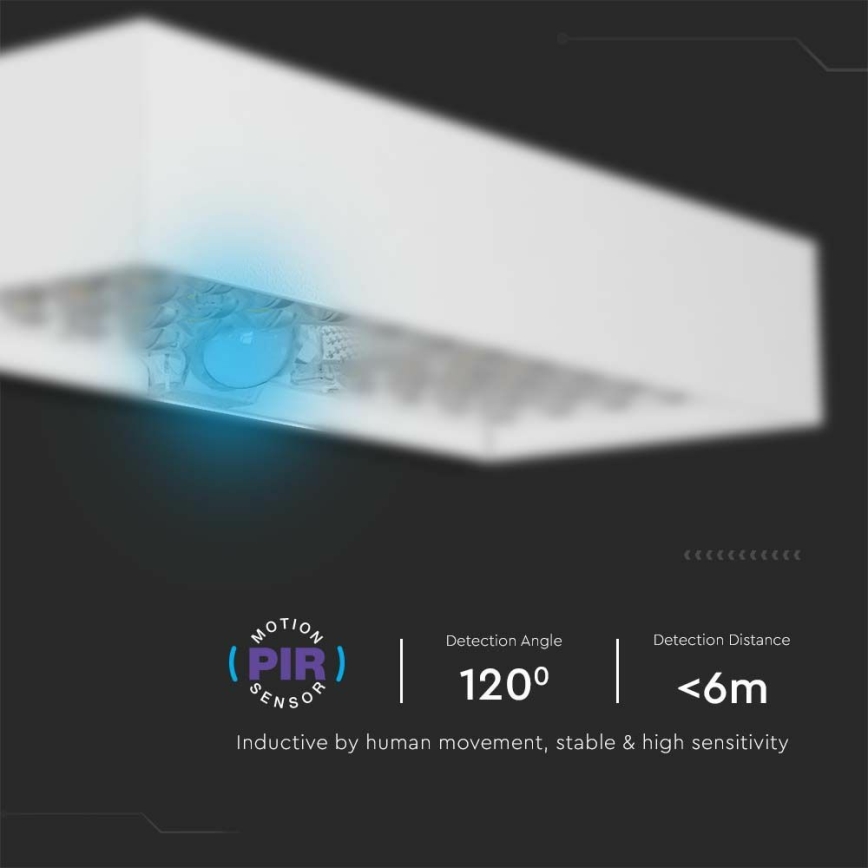 LED-Solarwandleuchte mit Sensor LED/6W/3,7V IP65 4000K 3000 mAh weiß