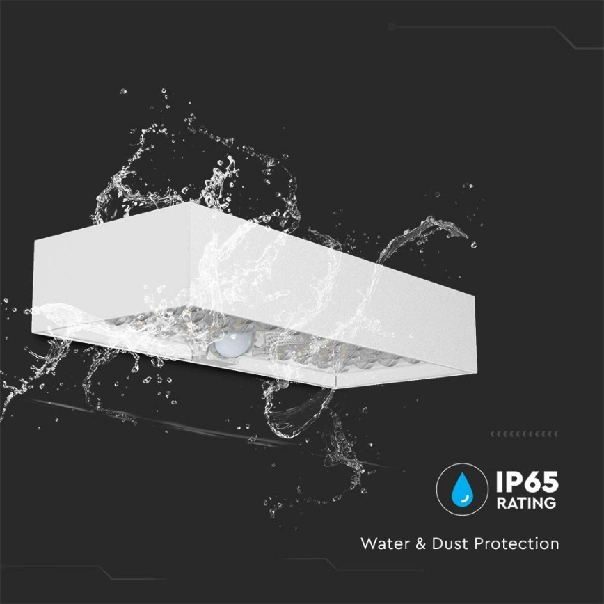 LED-Solarwandleuchte mit Sensor LED/6W/3,7V IP65 4000K 3000 mAh weiß