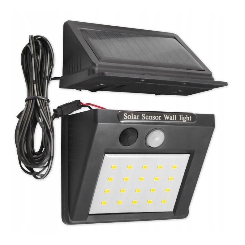 LED-Solarwandleuchte mit Sensor und externem Panel LED/0,55W/3,7V 1200 mAh IP65