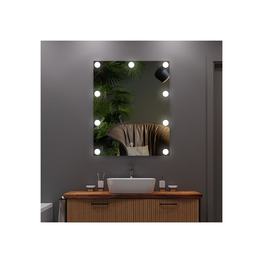 LED-Spiegel mit Beleuchtung 9xLED/1W/230V 3000/4000/6000K 50x40 cm IP44