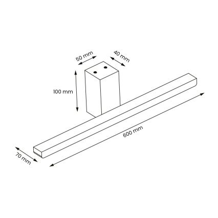 LED-Spiegelbeleuchtung für Badezimmer ARTEMIS LED/13,8W/230V 4000K 60 cm IP44 golden
