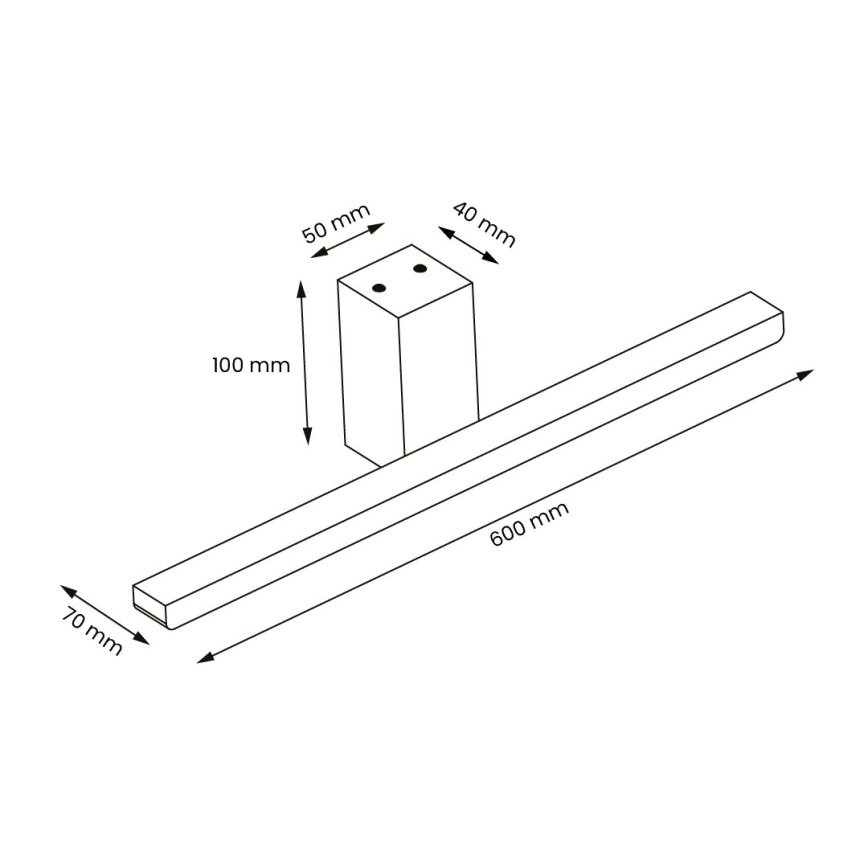 LED-Spiegelbeleuchtung für Badezimmer ARTEMIS LED/13,8W/230V 4000K 60 cm IP44 schwarz