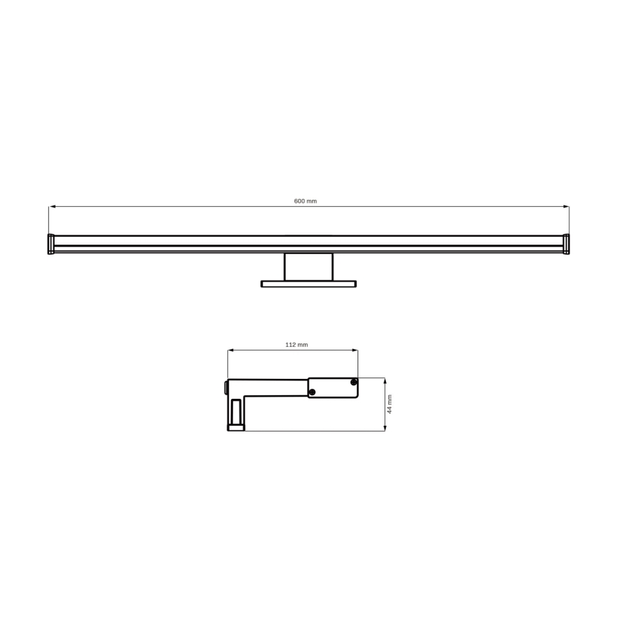 LED-Spiegelbeleuchtung für Badezimmer ELBA LED/12W/230V 4000K 60 cm IP44 schwarz