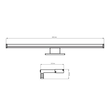 LED-Spiegelbeleuchtung für Badezimmer ELBA LED/8W/230V 4000K 40 cm IP44 schwarz
