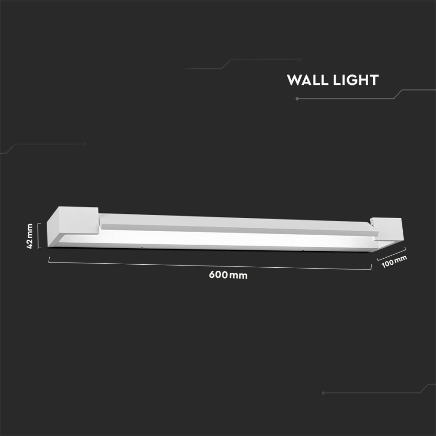 LED-Spiegelbeleuchtung für Badezimmer LED/16W/230V 3000K IP44 60 cm weiß