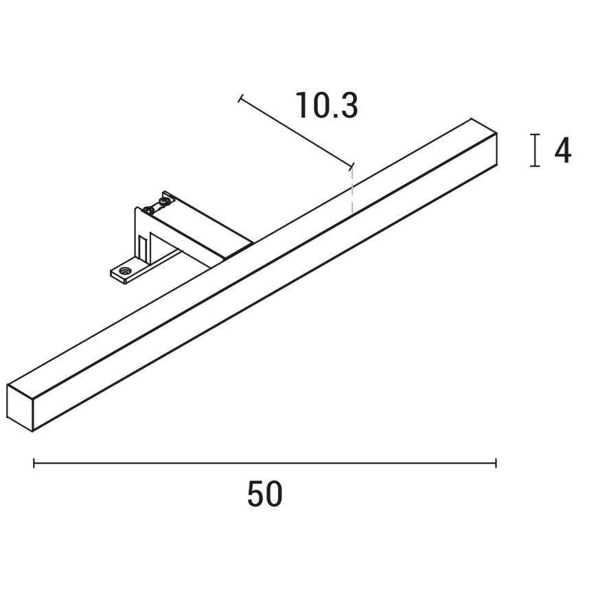 LED-Spiegelbeleuchtung für Badezimmer LED/7W/230V 4000K 50 cm IP44 glänzendes Chrom