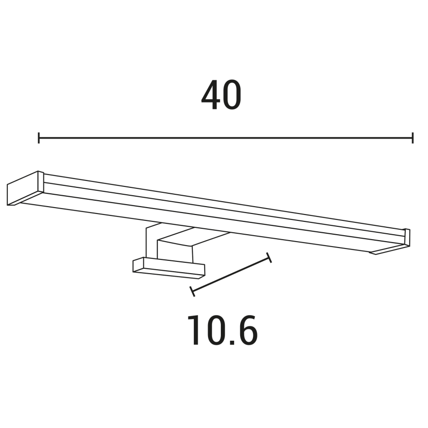 LED-Spiegelbeleuchtung für Badezimmer LED/8W/230V 3000K 40 cm IP44 glänzendes Chrom