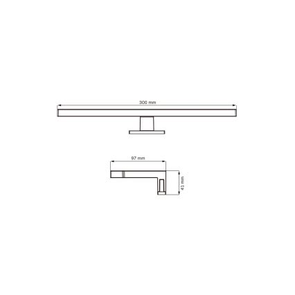 LED-Spiegelbeleuchtung für Badezimmer MILOS LED/5W/230V 4000K 30 cm IP44 schwarz