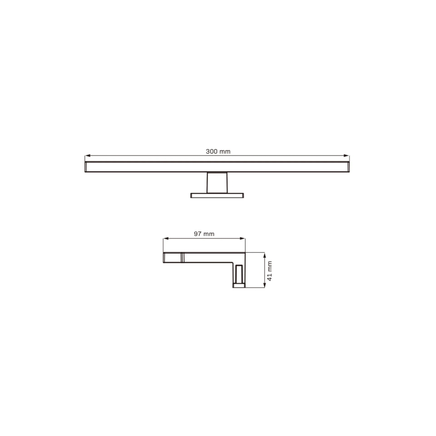 LED-Spiegelbeleuchtung für Badezimmer MILOS LED/5W/230V 4000K 30 cm IP44 schwarz