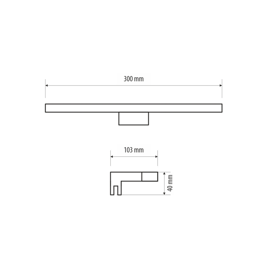 LED-Spiegelbeleuchtung für Badezimmer MIRROR LED/8W/230V 30 cm IP44 glänzendes Chrom