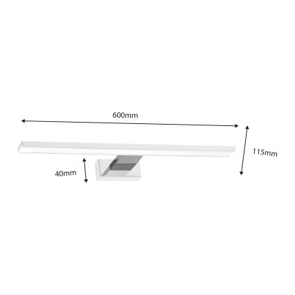 LED-Spiegelbeleuchtung für Badezimmer SHINE LED/13,8W/230V IP44 weiß/glänzendes Chrom