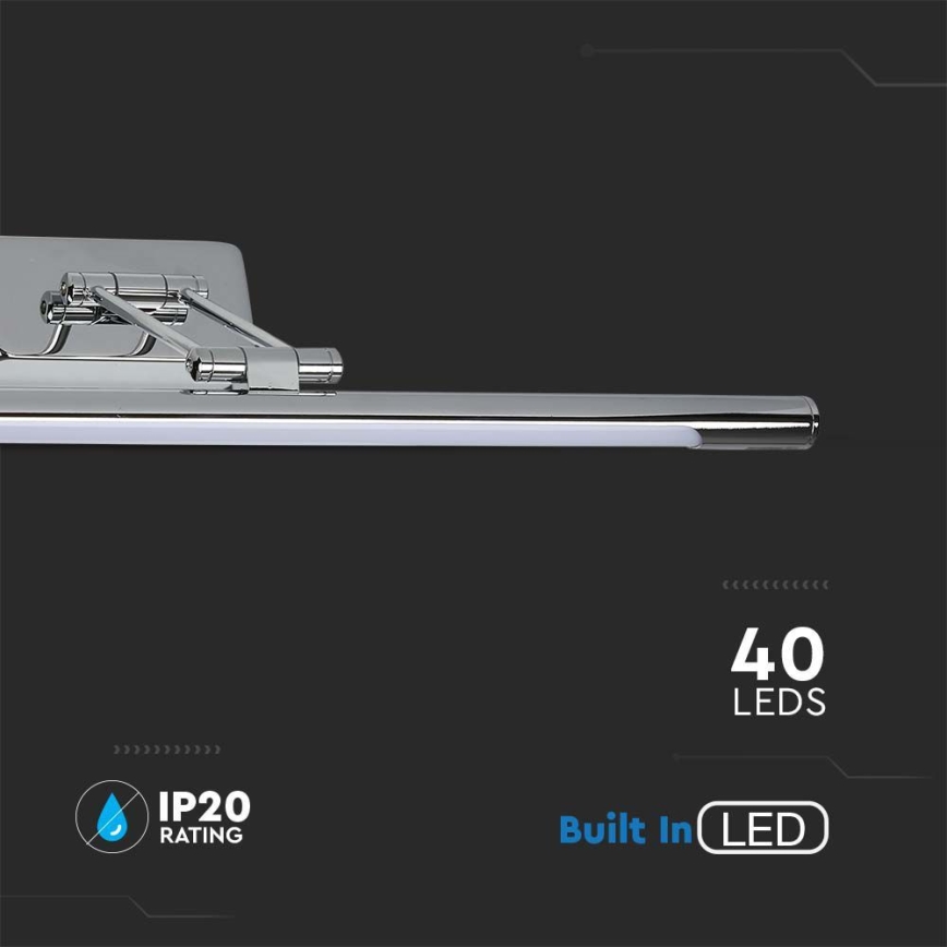 LED-Spiegelbeleuchtung LED/9W/230V 3000K 50cm glänzendes Chrom