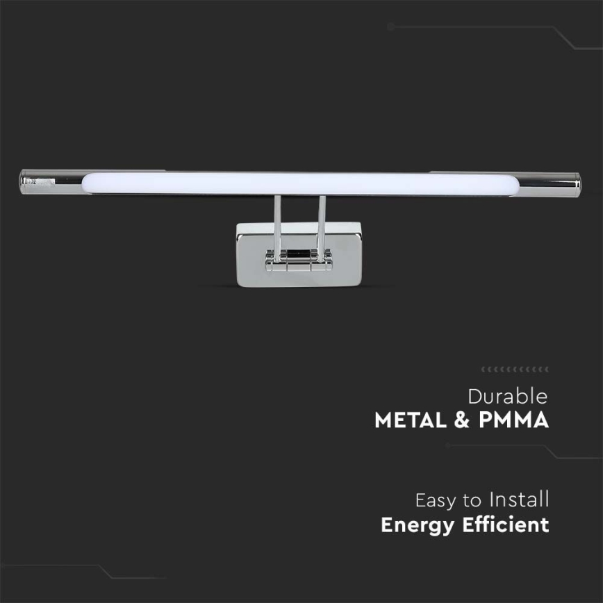 LED-Spiegelbeleuchtung LED/9W/230V 3000K 50cm glänzendes Chrom