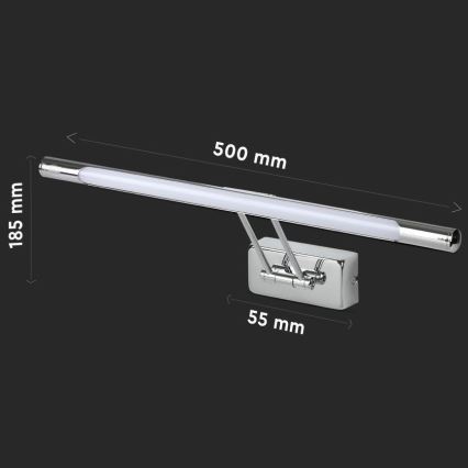 LED-Spiegelbeleuchtung LED/9W/230V 3000K 50cm glänzendes Chrom