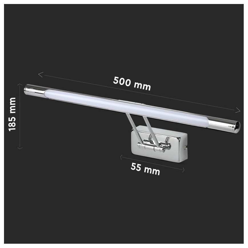 LED-Spiegelbeleuchtung LED/9W/230V 3000K 50cm glänzendes Chrom
