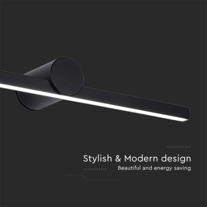 LED-Spiegelleuchte für Badezimmer, 10 W, 230 V, 3000 K, IP65, schwarz