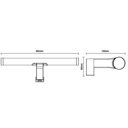 LED-Spiegelleuchte für Badezimmer LED/10W/230V 45 cm IP44 Chrom, glänzend