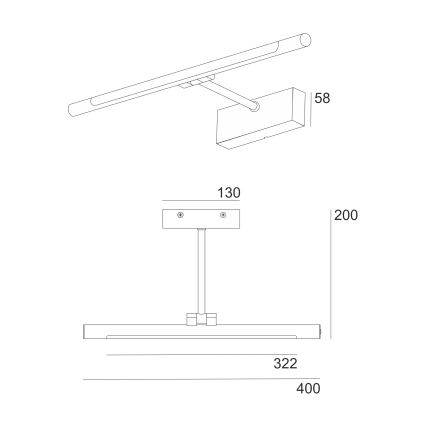 LED-Spiegelleuchte für das Badezimmer MIRROR LED/6W/230V 4000K IP44 40 cm schwarz