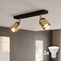 LED-Spot TOP 2xGU10/10W/230V schwarz/gold
