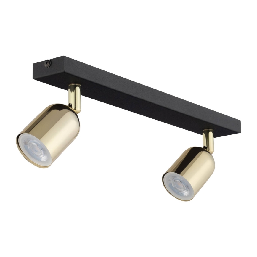 LED-Spot TOP 2xGU10/10W/230V schwarz/gold