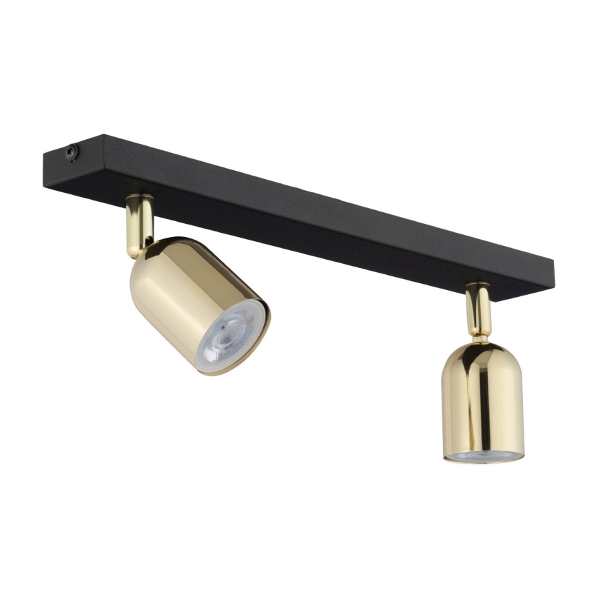 LED-Spot TOP 2xGU10/10W/230V schwarz/gold