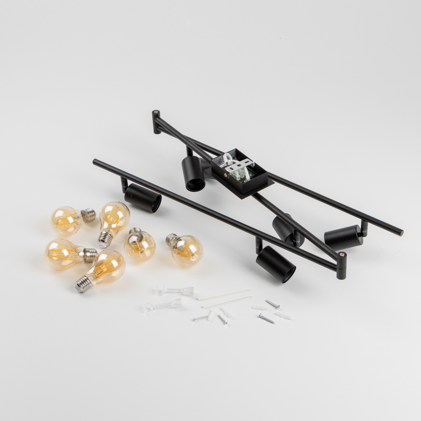 LED-Spotleuchte 6xE27/6,5W/230V schwarz