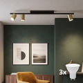 LED-Spotleuchte LOGAN 3xGU10/10W/230V schwarz/gold