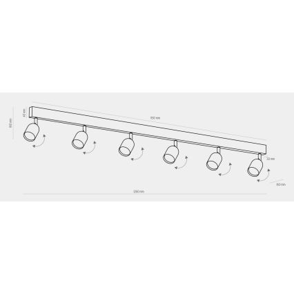 LED-Spotleuchte TOP 6xGU10/10W/230V gold/schwarz