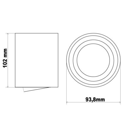 LED Spotlight TUBA 1xGU10/5W/230V 2700K schwarz