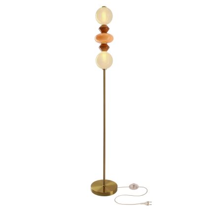 LED Stehleuchte FLORES LED/15W/230V goldfarben/orange/braun