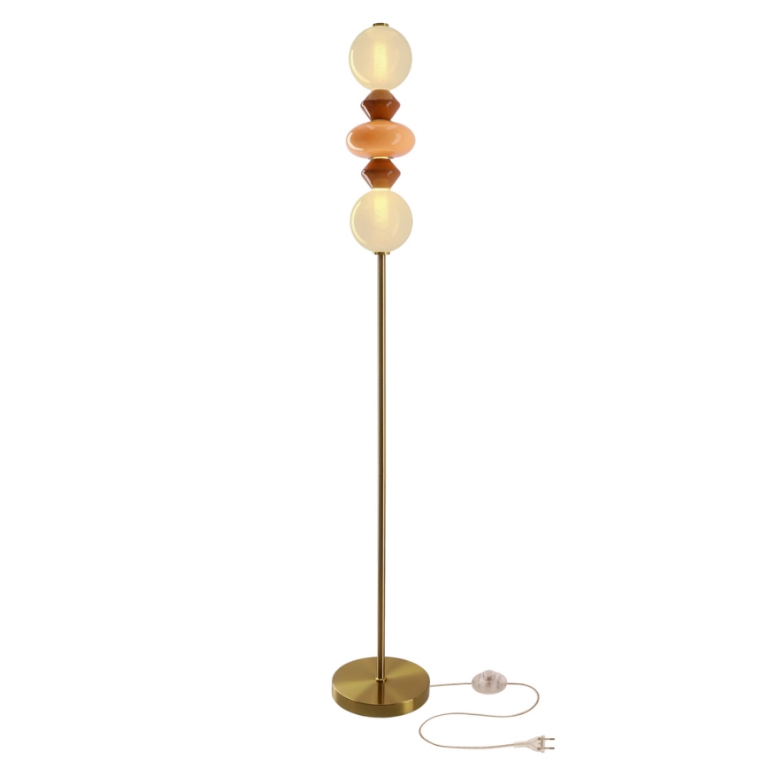 LED Stehleuchte FLORES LED/15W/230V goldfarben/orange/braun