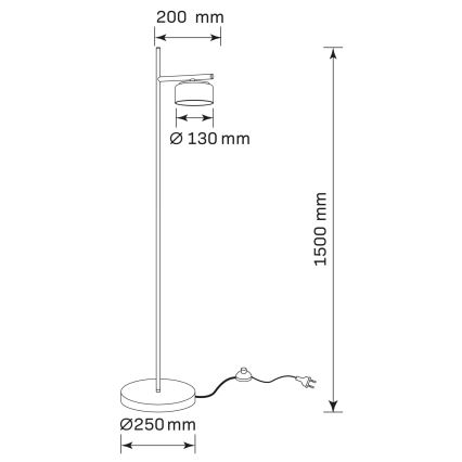 LED-Stehleuchte OFELIA 1xGX53/6W/230V schwarz/rauchfarben