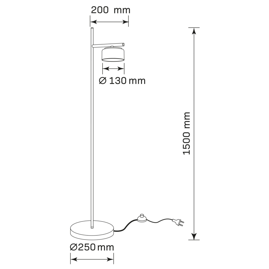 LED-Stehleuchte OFELIA 1xGX53/6W/230V schwarz/rauchfarben
