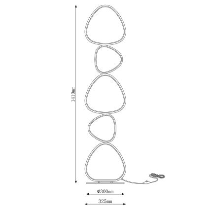 LED Stehleuchte PETRA LED/48W/230V schwarz
