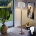 LED-Stehleuchte TUNJA 1xE27/20W/230V Ø 38 cm mattchrom/weiß