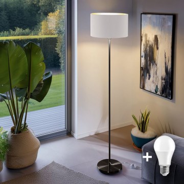 LED-Stehleuchte TUNJA 1xE27/20W/230V Ø 38 cm schwarz/weiß