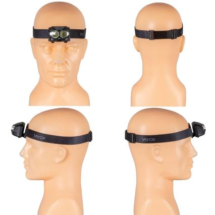 LED wiederaufladbare Stirnlampe mit Dimmfunktion, Sensor und rotem Licht 2xLED/5W/5V/3xAAA IP65 500 lm 1200 mAh