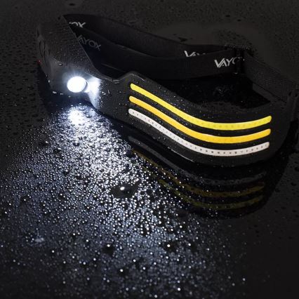 LED wiederaufladbare Stirnlampe mit Dimmfunktion, Sensor und rotem Licht 4xLED/5V IP44 300 lm 1200 mAh