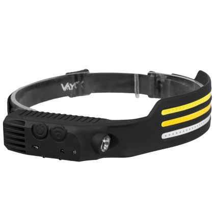 LED wiederaufladbare Stirnlampe mit Dimmfunktion, Sensor und rotem Licht 4xLED/5V IP44 300 lm 1200 mAh