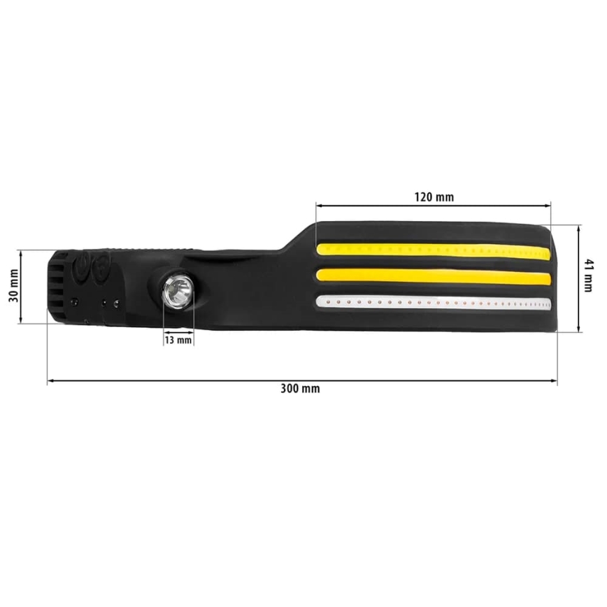 LED wiederaufladbare Stirnlampe mit Dimmfunktion, Sensor und rotem Licht 4xLED/5V IP44 300 lm 1200 mAh