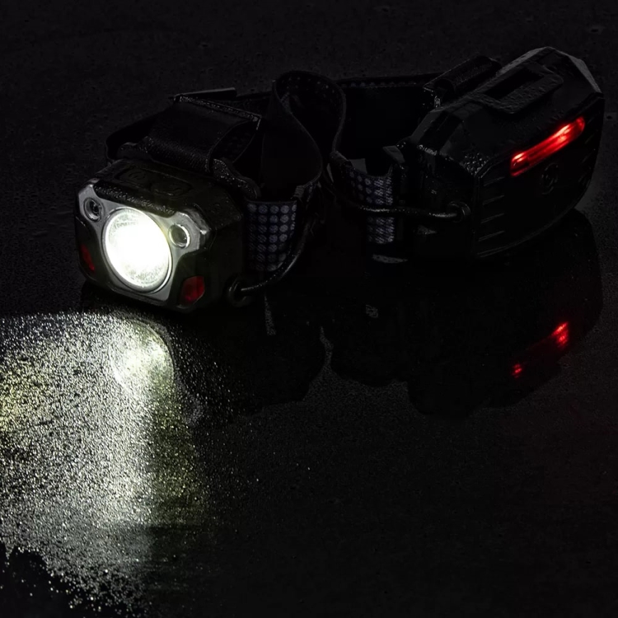 LED wiederaufladbare Stirnlampe mit Dimmfunktion, Sensor, Powerbank-Funktion und rotem Licht LED/10W/5V IP44 1200 lm 4000 mAh