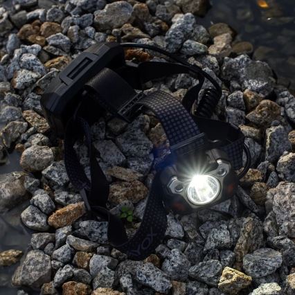 LED wiederaufladbare Stirnlampe mit Dimmfunktion, Sensor, Powerbank-Funktion und rotem Licht LED/10W/5V IP44 1200 lm 4000 mAh