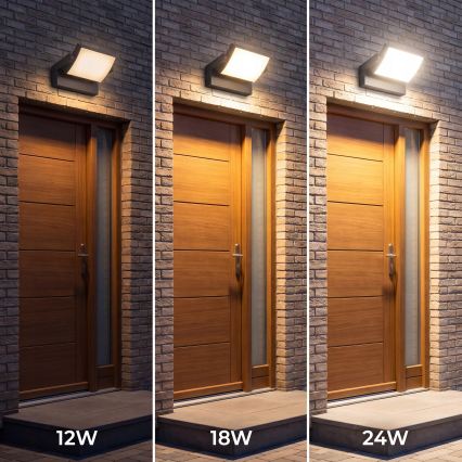 Dimmbare LED-Außenwandleuchte LED/12/18/24W/230V 3000/4000/6500K IP54 schwarz