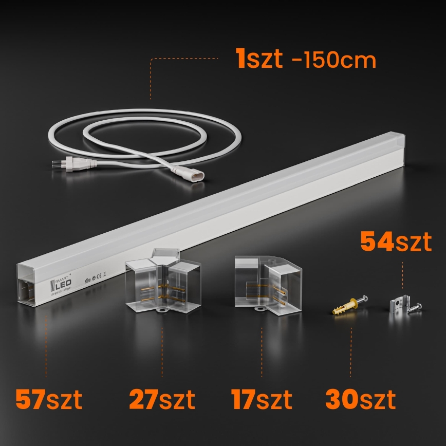 LED dimmbare Deckenleuchte HEXAGON LED/570W/85-265V 5000K 522x298 cm CRI 90 IP54 weiß
